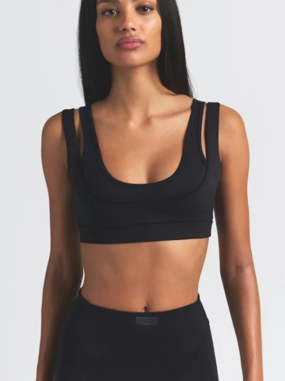 NEW NikeSKIMS Double Strap Scoop Bra Obsidian Black XL Extra Large NWT - Picture 7 of 7